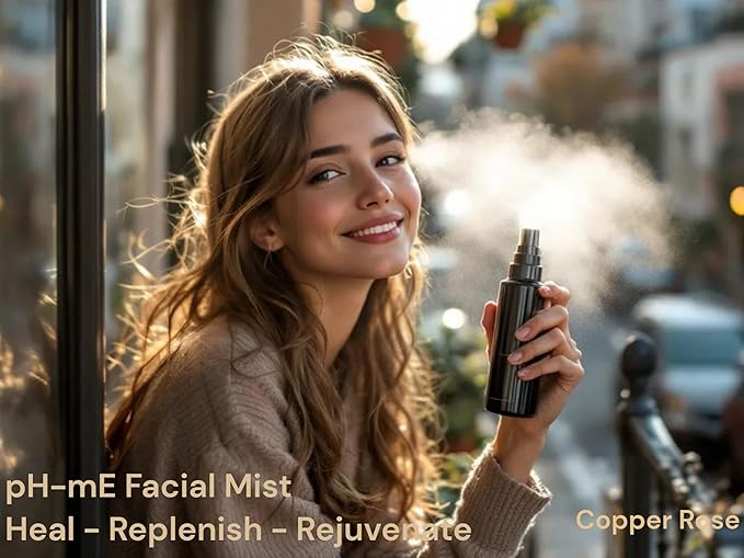 Hydrating Cleaning Face Mist, Copper Rose, Pure, Natural, Organic Ingredients Helps your Skin Reduce Wrinkles, Fine Lines, Inflammation, Acne, for Clear Beautiful Skin (2oz)-GlimoraGlow