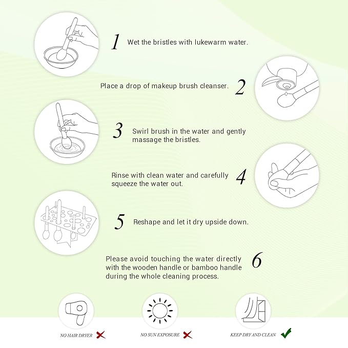 Jessup Professional Bamboo Makeup Brushes, Premium Synthetic Foundation Powder Concealer Blush Highlight Eye Blending Cosmetic Brush Set 25pcs T135-GlimoraGlow