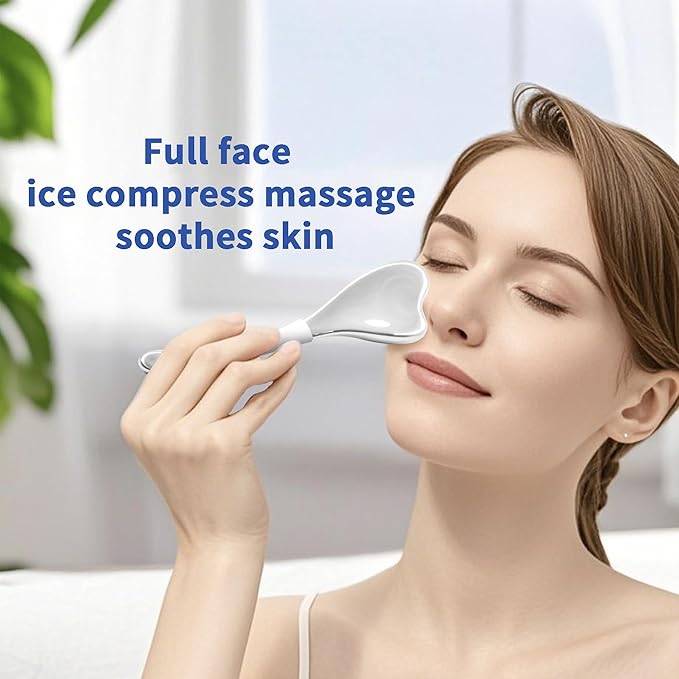 Ice Globes for Face & Eyes, Unbreakable Stainless Steel Cryo Massagers for Skincare Routines, Multifunctional Cold Roller Cooling Globes for Puffiness, Sagging Skin, Fine Lines, and Facial Relaxation-GlimoraGlow