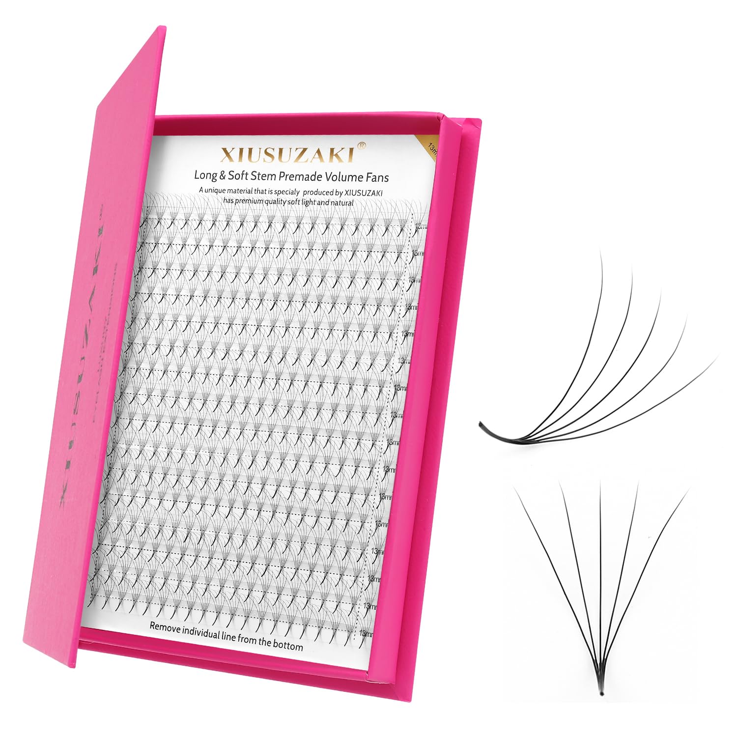 Premade Fans Eyelash Extensions 5D Volume Lash Extensions 0.07 Thickness Eyelash Extension D Curl Premade Lash Fans Mix 9-16mm Fluffy Soft Handmade Lash Fan Eyelashes(5D-0.07-D,9-16mm)-GlimoraGlow