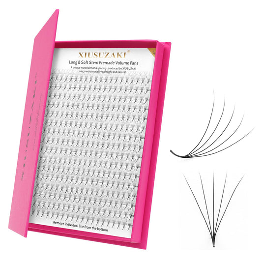 Premade Fans Eyelash Extensions 5D Volume Lash Extensions 0.07 Thickness Eyelash Extension D Curl Premade Lash Fans Mix 9-16mm Fluffy Soft Handmade Lash Fan Eyelashes(5D-0.07-D,9-16mm)-GlimoraGlow