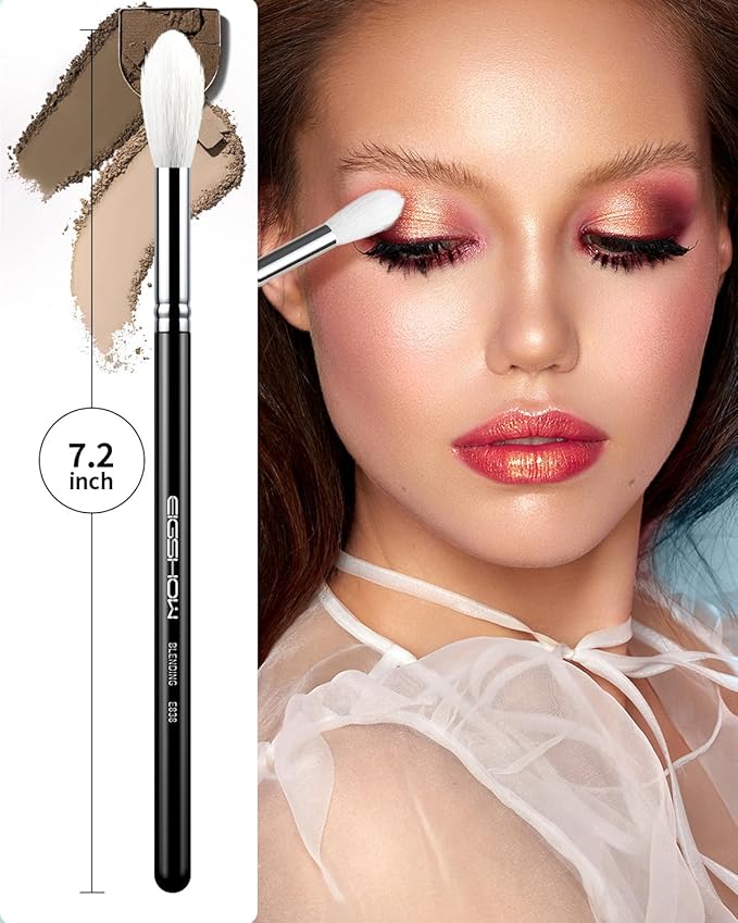 Eyeshadow Brush Fluffy Big Blending Brush Goat Bristles Soft Smugde for Powder Cream Liquid Eyeshadow for Eye Makeup Black (E838)-GlimoraGlow