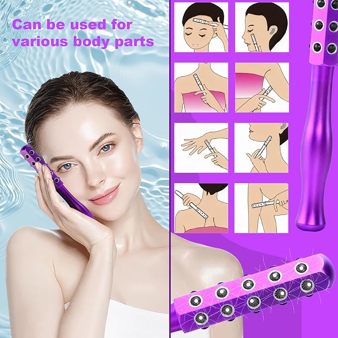 2025 Beauty Roller – Germanium Stone Face Sculpting Tool, Uplift Facial Massaging Beauty Tool, Firming Massage Wand for Skin Tightening, Portable Cooling & Sculpting (Purple)-GlimoraGlow