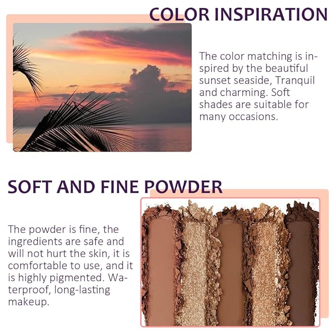 16 Girds Colorful Matte Shimmer Eyeshadow Palette for Eye Makeup,High Pigmented Eye Shadow Primers Powder Palet de sombras de ojos-Glitter Nude#-GlimoraGlow