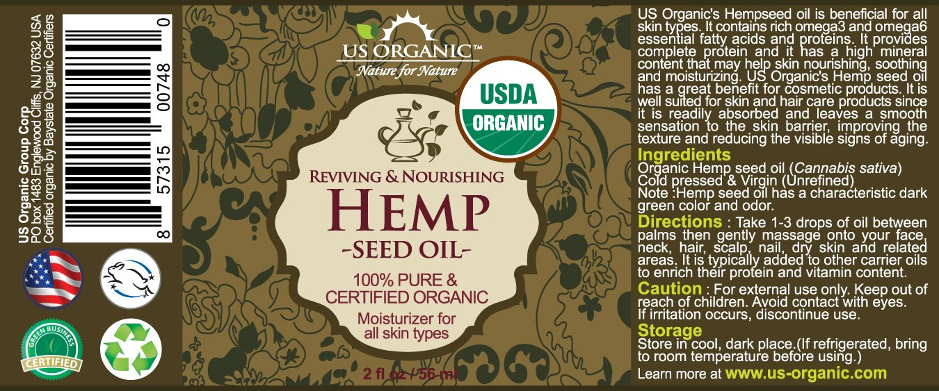 US Organic Hemp Seed Oil, Certified Organic, Pure & Natural, Cold Pressed Virgin, Unrefined, Amber Glass Bottle with Glass Eye Dropper for Easy Application (2 oz (56 ml))-GlimoraGlow