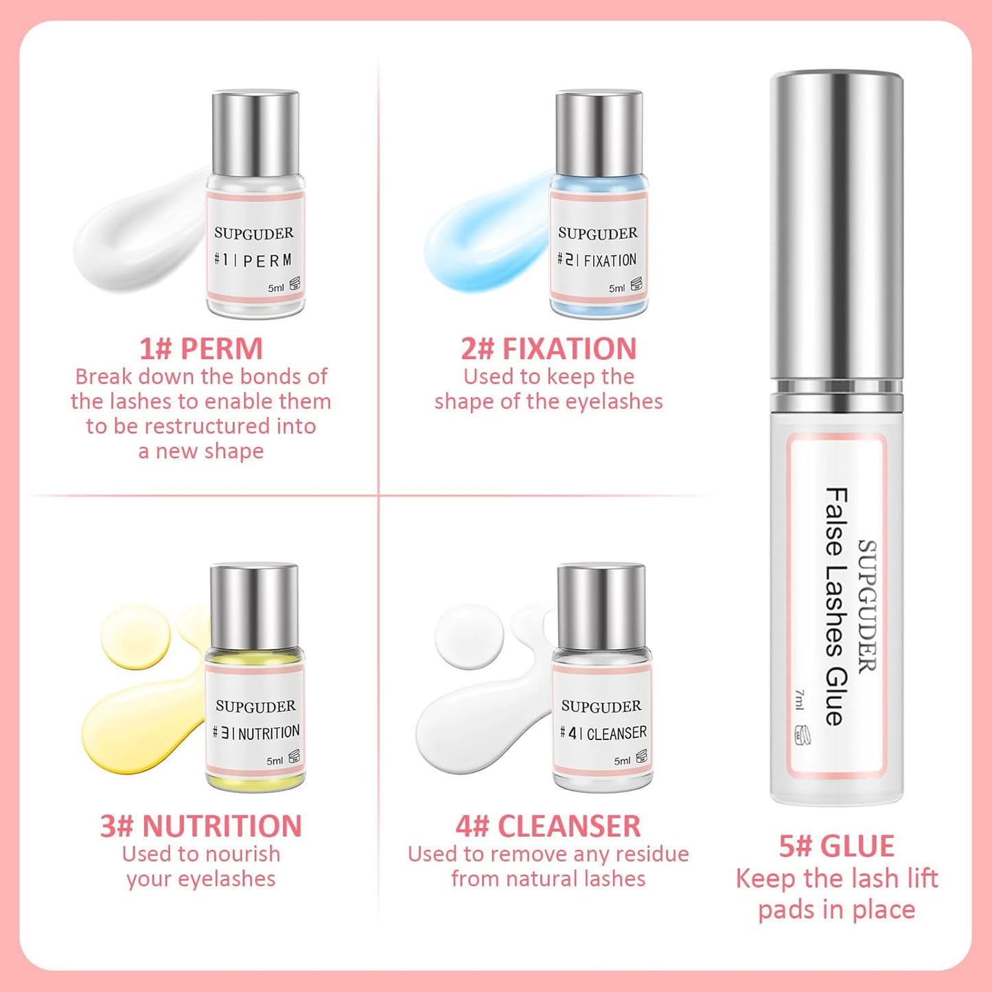 2025 Lash Lift kit Eyelash perm kit,SUPGUDER Professional Eyelash Curling Lash Extension Set,Lash Lifting Tools Suitable for Salon-GlimoraGlow