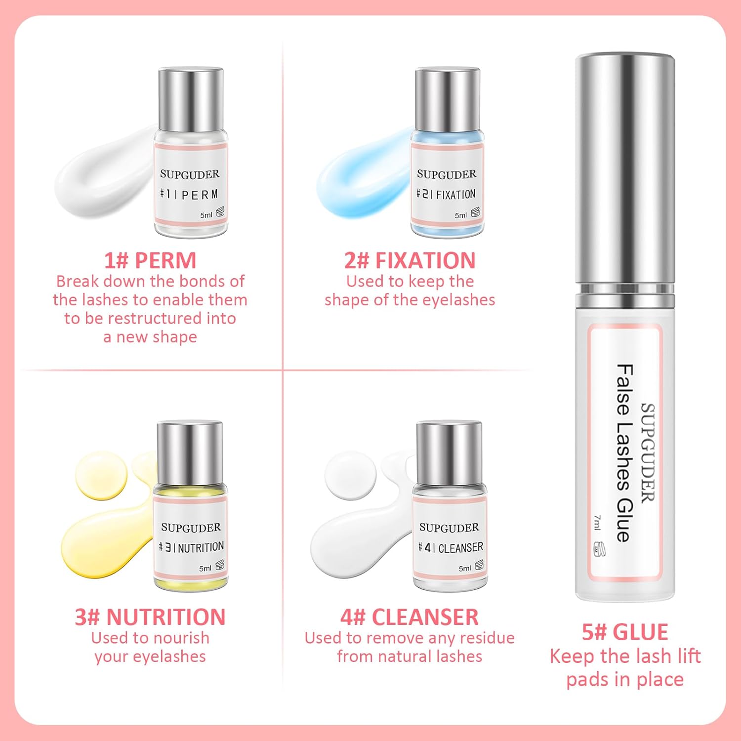 2025 Lash Lift kit Eyelash perm kit,SUPGUDER Professional Eyelash Curling Lash Extension Set,Lash Lifting Tools Suitable for Salon-GlimoraGlow