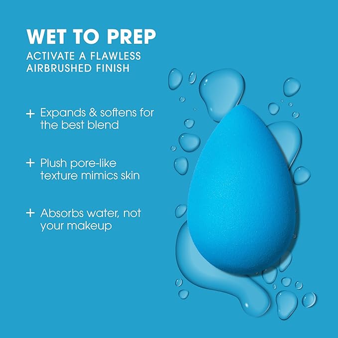 Beautyblender® | Topaz Sky Beauty Blender Makeup Sponge, Super-Soft Foam Easily Blends Foundations, Powders & Creams, Made in USA, Reusable, Washable, Streak Free Application, Vegan, Cruelty Free-GlimoraGlow