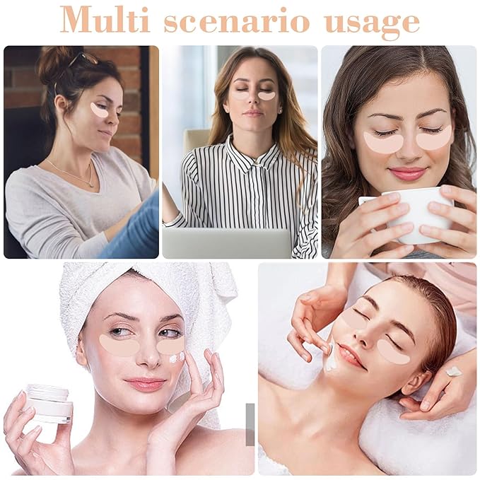 2 Pcs Under Eye Patches Silicone - Reusable Eye Patches, Eye Patches Plump Fine Lines & Wrinkles with Metal Eye Cream Applicator with Metal Eye Cream Applicator-GlimoraGlow