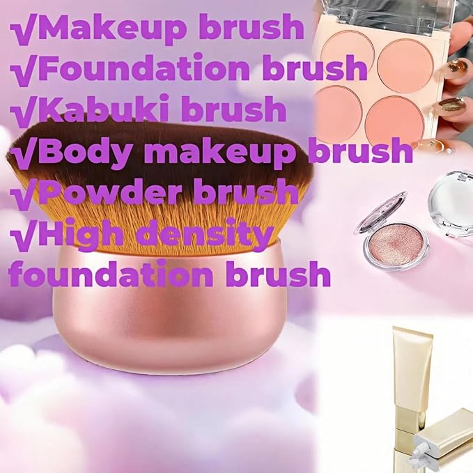 Blend & Blur 75mm Body Kabuki Brush - For Self Tanner, Body Bronzer & Foundation | Face/Back Multitool | Wet/Dry Use (Rose Gold)-GlimoraGlow