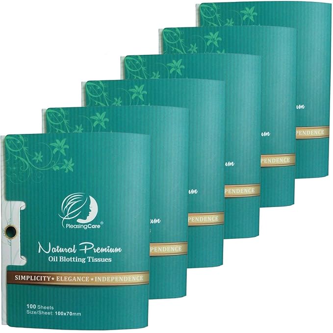 Oil Absorbing Facial Blotting Sheets For Oily Skin, 100 Count, pack of 6 - Natural Bamboo Charcoal Handy Face Blotting Paper for Both Women and Men Use-GlimoraGlow