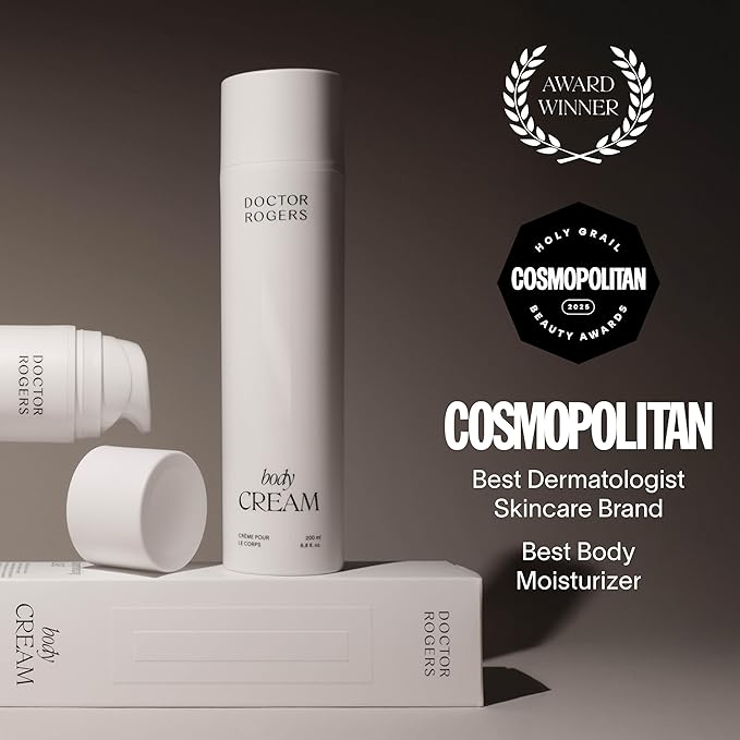 Doctor Rogers Body Cream. Hydrating Unscented Moisturizer for Dry Skin, with Shea Butter, Squalane, Ceramide, & Glycerin Moisturizing Lotion, 6.8 Ounce (200 ml)-GlimoraGlow