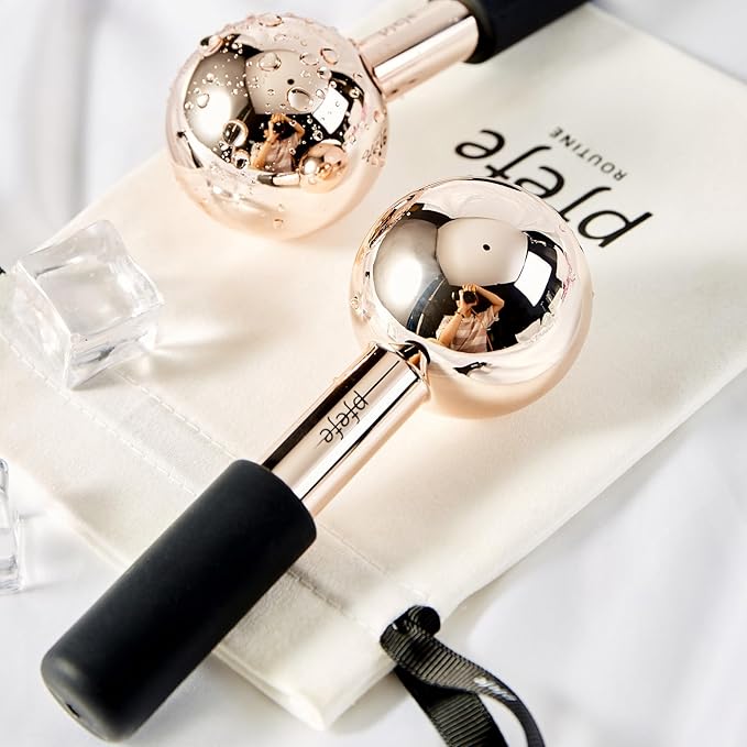 Ice Globes for Face & Eyes, Unbreakable Stainless Steel Cryo Sticks for Beauty Routines, Facials Cold Roller Colling Globes for Puffiness, Wrinkles, Dark Circles, Headaches-GlimoraGlow
