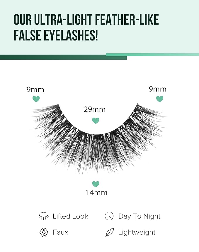 Lashes Wispy False Eyelashes Natural Look Fluffy Mink Lashes Doll Eyelashes Thick Faux Mink Eyelashes C Curl Fake Lashes 14MM 7 Pairs-GlimoraGlow
