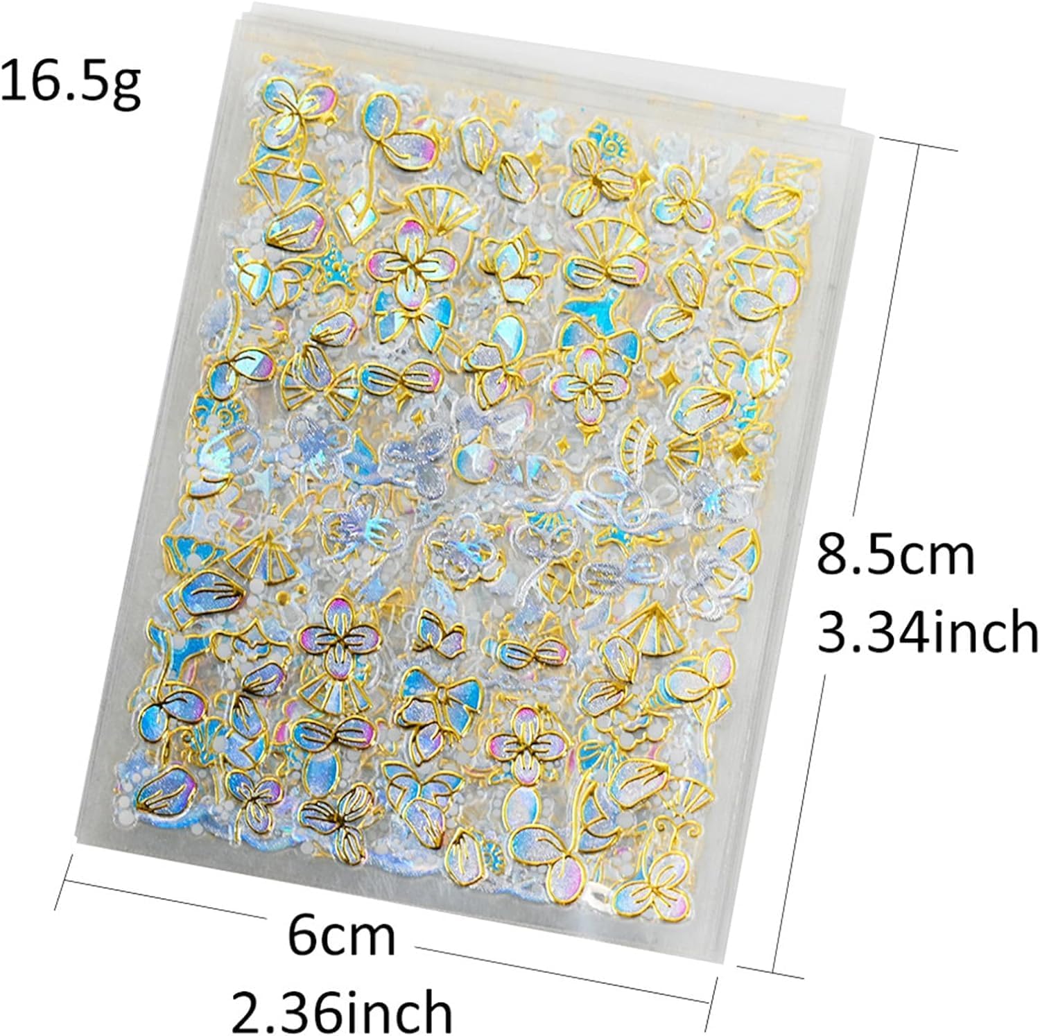 20 Sheets Butterfly Nail Stickers Y2k Gold 3D Self Adhesive Shiny Butterflies Nail Art Charms Decals Heart Nails Supplies Decoration Accessories (ST-GB)-GlimoraGlow