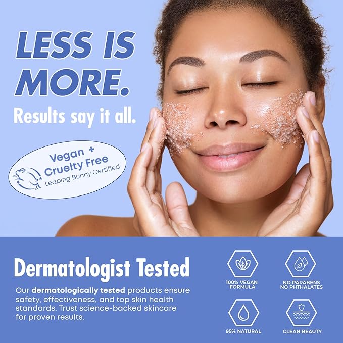 Hyaluronic Acid Facial Scrub - Dermatologist Tested, Anti-Aging, Korean Skin Care, Hydrates & Plumps Dry Skin, Improves Texture & Firmness - Gentle, Vegan, 95% Natural - 1 Pack-GlimoraGlow