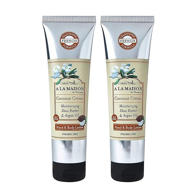 A LA MAISON Moisturizing Lotion, Coconut Creme - Uses: Hand and Body, Argan Oil, Pure Shea Butter, Essential Oils, Plant Based, Cruelty-Free, SLS and Paraben Free-GlimoraGlow