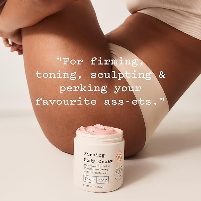 frank body Firming Body Cream | Caffeine & BODY 3 COMPLEX™ to Help Reduce the Look of Dimpled Skin & Stretch Marks | Vegan, Cruelty-Free, Hyper-Hydrating | 200ml-GlimoraGlow