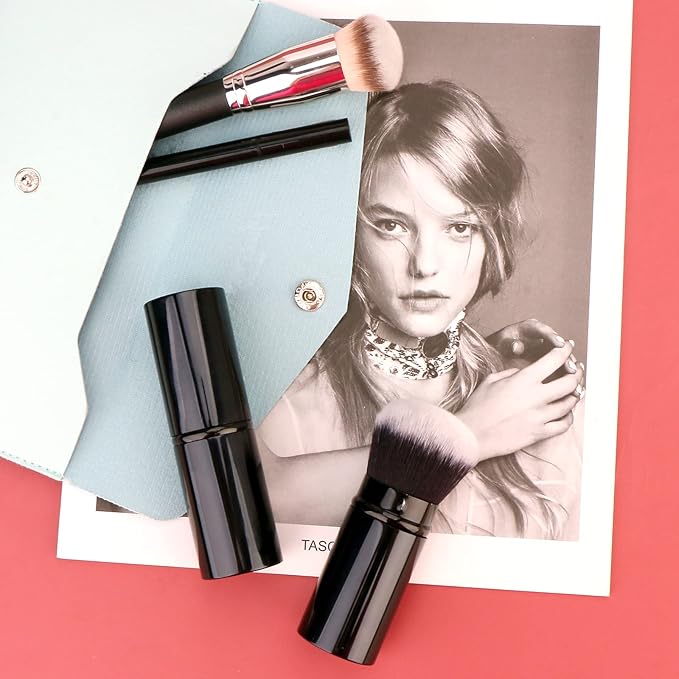 UNIMEIX Makeup Brush Sunscreen Applicator Retractable Kabuki Blush Brush Foundation Brush for Liquid Makeup, Bronzer, Cream or Powder-GlimoraGlow