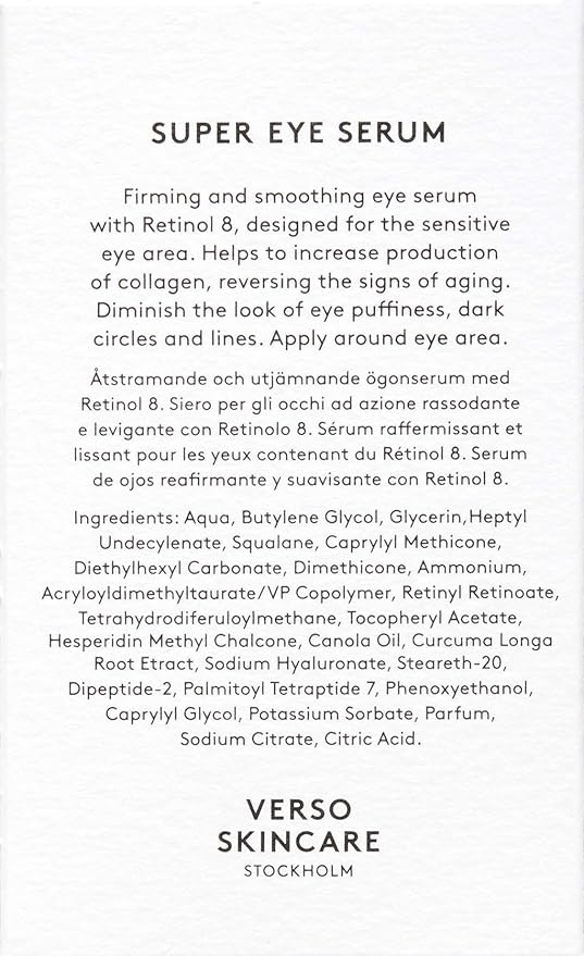 Verso Skin Care | Super Eye Serum | Rejuvenating Under Eye Serum for Youthful Skin | Eye Care Made Easy (0.67 fl oz)-GlimoraGlow