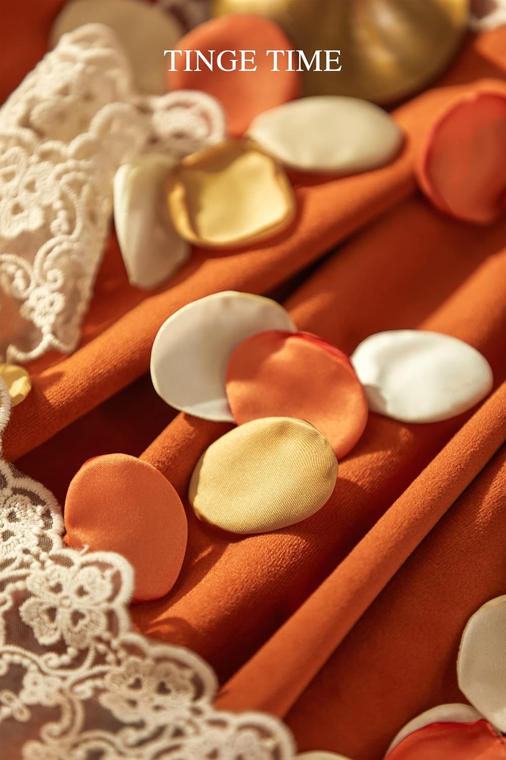 TINGE TIME 400pcs Silk Flower Petals for Wedding, Rose Petals for Decoration, Fake Flower Petals for Bridal Showers, Flower Girl Petals for Anniversaries and Parties (Burnt Orange)