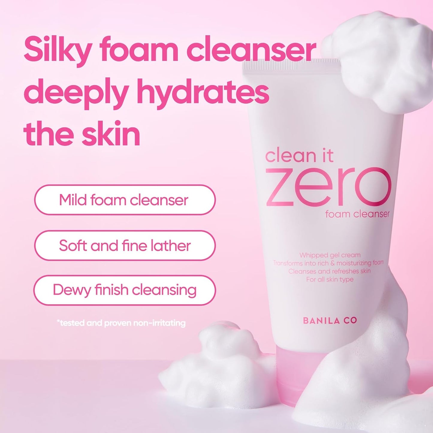 BANILA CO NEW Clean It Zero Foam Cleanser | All Skin Types | Creamy Foam Cleansing with Natural Herbs (150ml / 5.07 fl.oz)-GlimoraGlow