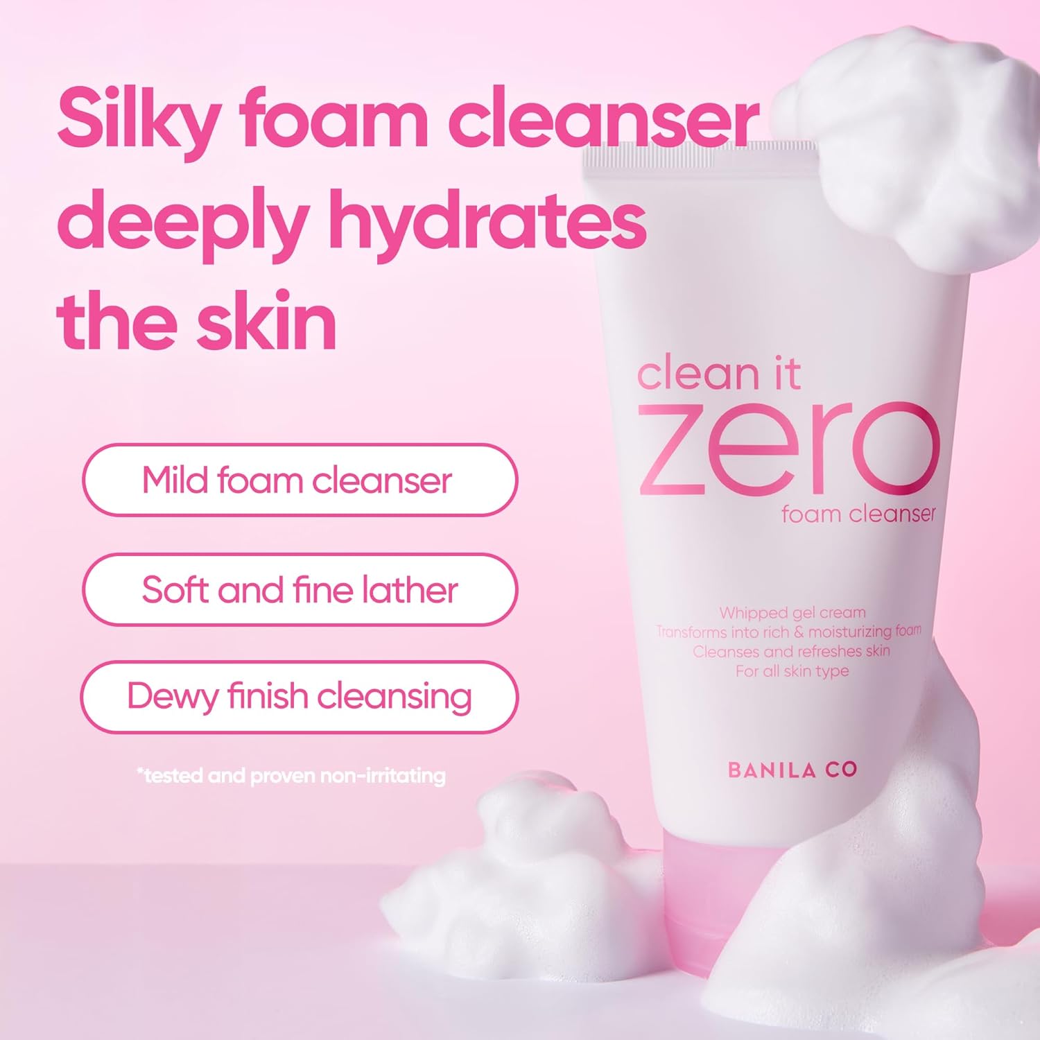 BANILA CO NEW Clean It Zero Foam Cleanser | All Skin Types | Creamy Foam Cleansing with Natural Herbs (150ml / 5.07 fl.oz)-GlimoraGlow