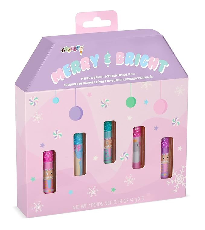 iscream Nutcracker Sweet 5-piece Scented Holiday Lip Balm Set-GlimoraGlow