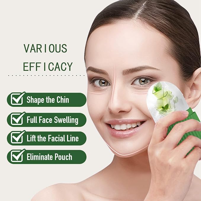 XHJRI Ice Roller Massager for Face, Eyes and Neck - Naturally Condition Skin, De-Puff Eye Bags, Reduce Migraine Pain - Reusable Silicone Ice Mold (Green)-GlimoraGlow