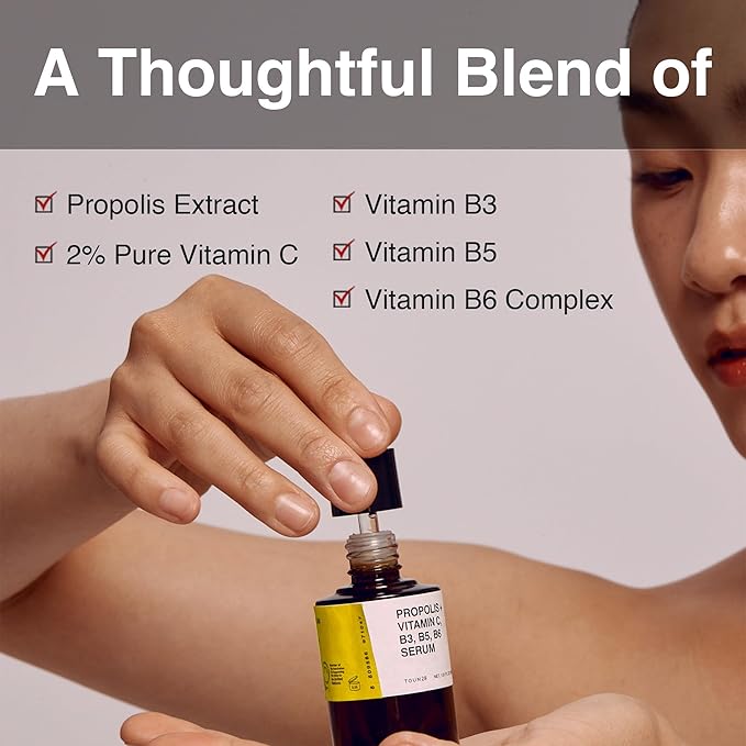 TOUN28 Propolis Vitamin C B3 B5 B6 Serum 1.01 fl.oz / 30ml | Nutrient Face Serum for Dry and Tired Skin | With Propolis and Pure Vitamin C | Allergen-free and Cruelty-free-GlimoraGlow