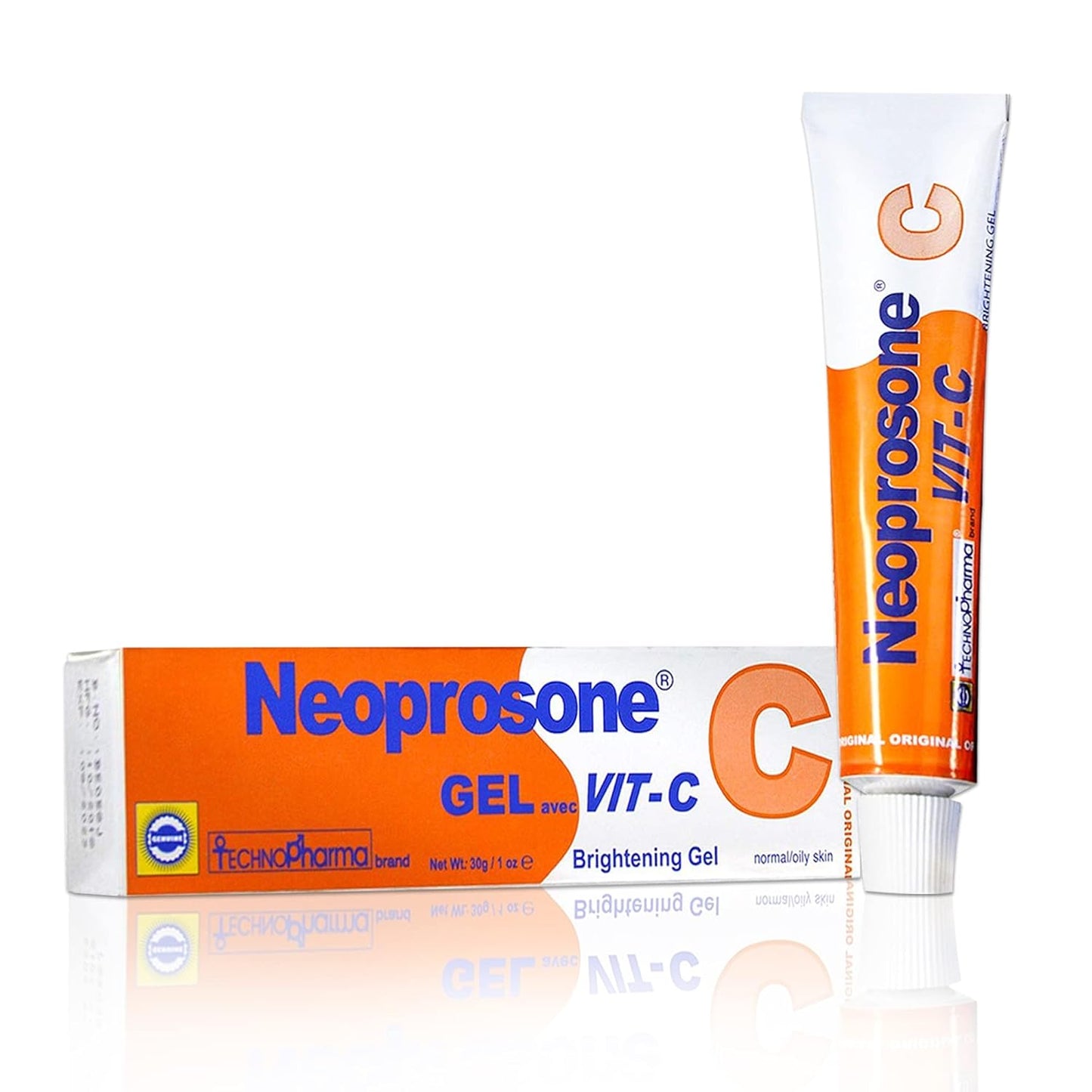 Neoprosone, Vitamin C Gel - 1 Fl oz / 30 ml - Brightening Gel Cream for Neck, Face, Body, Armpit, Hands - For Women and Men, with Alpha Arbutin-GlimoraGlow