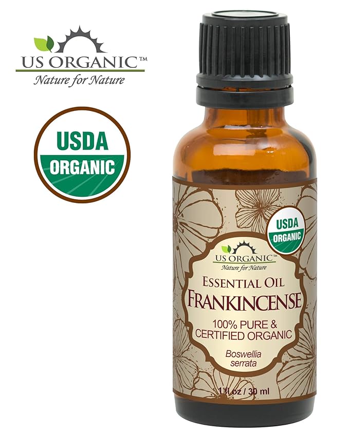 US Organic 100% Pure Frankincense Essential Oil, USDA Certified Organic, Steam Distilled, Boswellia serrata, Sourced from India, Topically or in Diffuser, Perfect for Aging Skin (30 ml)-GlimoraGlow