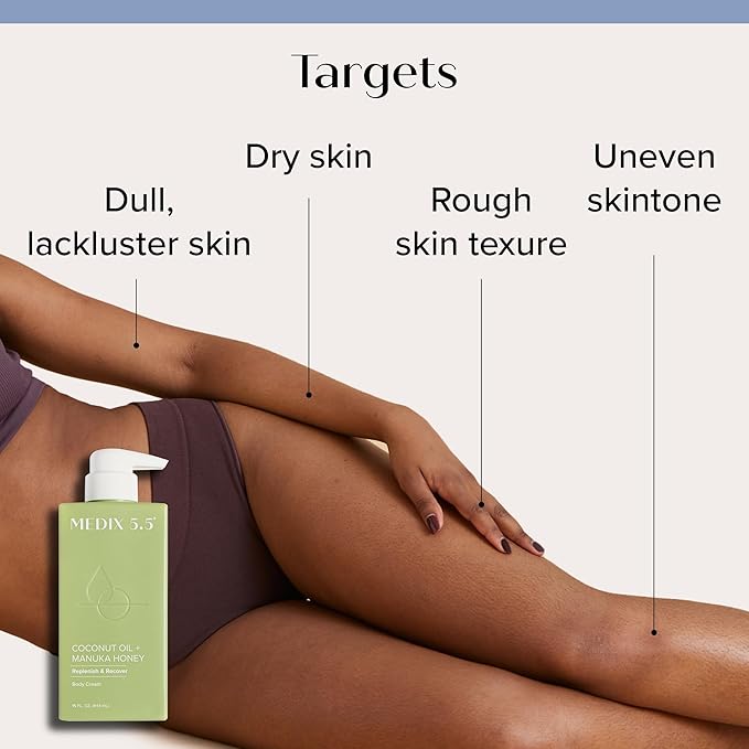 Medix 5.5 Argan Oil + Coconut Oil Skin Care Set Moisturizer Cream Body & Face Lotion | Firming Body Lotion Set Reduces Look Of Wrinkles, Cellulite, Dry Skin, & Uneven Skin Tone For Women, 2PC Bundle-GlimoraGlow