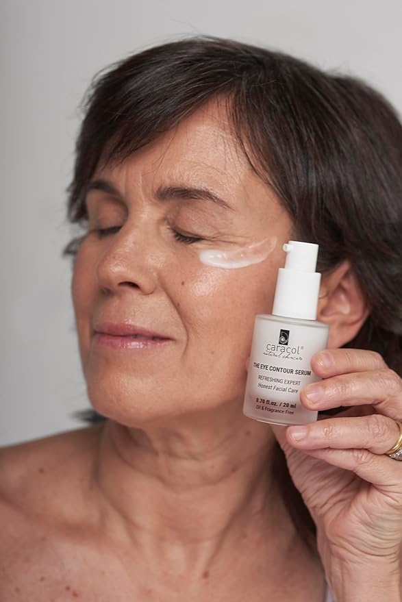 Revitalizing Eye Serum w/Snail Secretion Filtrate, Vitamin E, Chamomile & Aloe Vera - Under Eye Care for Moisturizing and Hydrating - No Parabens & No Sulfates (0.70 fl. oz)-GlimoraGlow