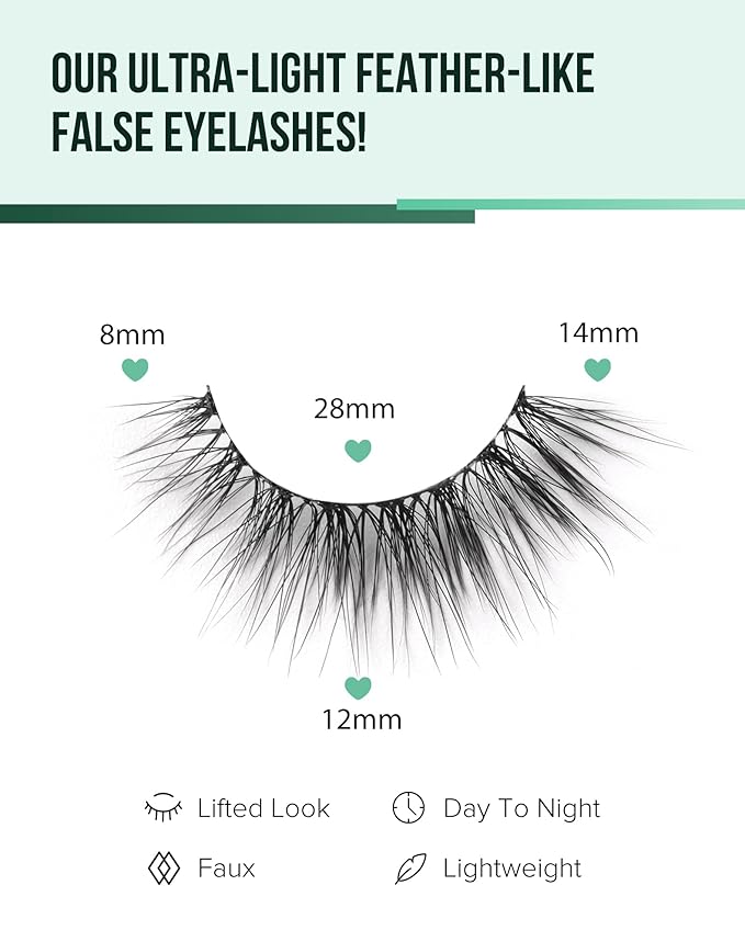 Eyelashes Natural Look Strip Lashes Wispy Natural Mink Lashes Volume Lash Fluffy Fake Eyelashes C Curl False Lashes Thick Eyelashes 7 Pairs-GlimoraGlow