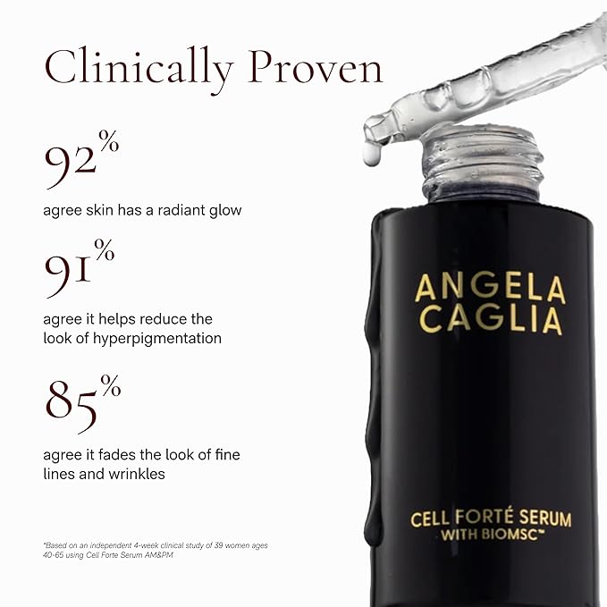 Cell Forté Serum | Billions of Human Stem Cell-derived Exosomes, Growth Factors, and Peptides with Hyaluronic Acid for Fine Lines and Wrinkles - Reduces Sun Damage & Hyperpigmentation - 4 in 1 Formula-GlimoraGlow