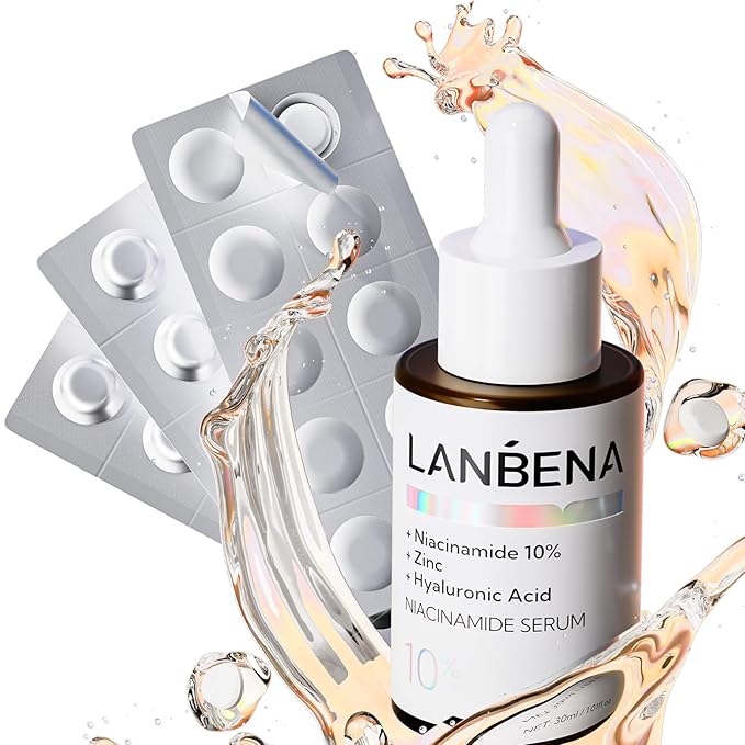 LANBENA Revolutionary Vitamin C Tablets Serum for Face, Illuminating Fcae Serum With Niacinamide, Brightening Anti-Aging Essence for Sensitive Skin, Non-Greasy, Reduces Dark Spots & Wrinkles (1.05 Oz)-GlimoraGlow
