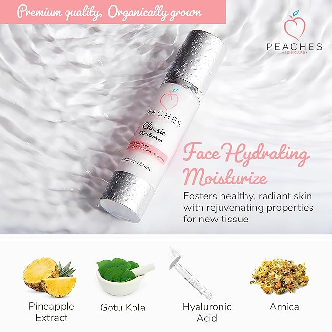 Hydrating Vegan Moisturizer with Vitamin E, Gotu Kola, and Pineapple – Age-Defying Face Cream for All Skin Types – Classic Moisturizer (1.7 oz)-GlimoraGlow