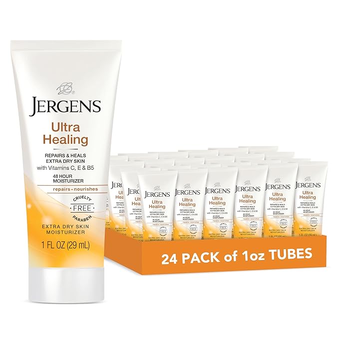 Jergens Ultra Healing Dry Skin Moisturizer, Travel Size Body and Hand Lotion, 1 Oz (Pack of 24)-GlimoraGlow