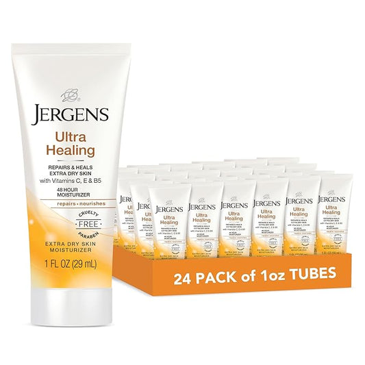 Jergens Ultra Healing Dry Skin Moisturizer, Travel Size Body and Hand Lotion, 1 Oz (Pack of 24)-GlimoraGlow
