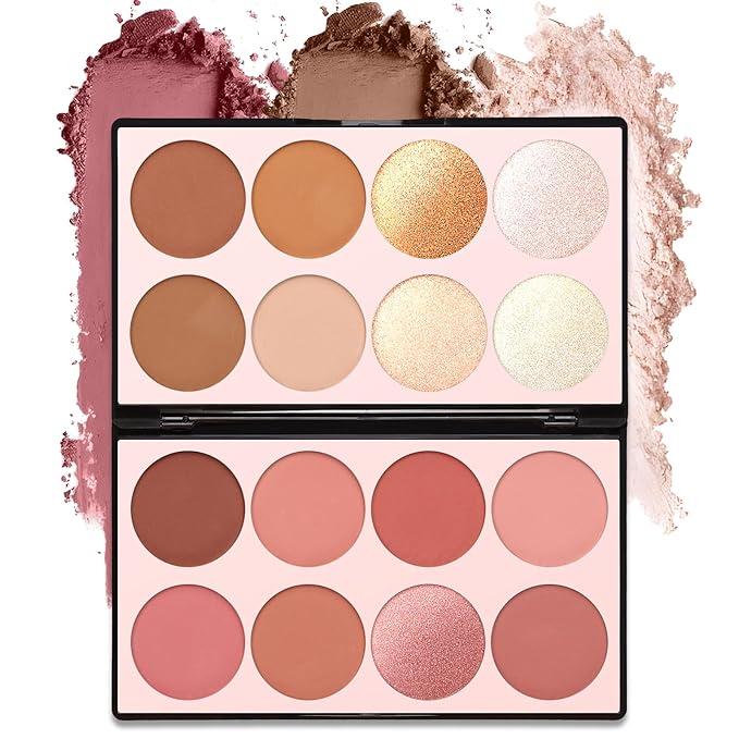 16 Colors Contour Palette Make up - Blush Highlighters Bronzer Powder All in one Makeup Palettes Contour Kit - Face Cosmetics Gifts for Women Beauty for Festivals (SET1)-GlimoraGlow