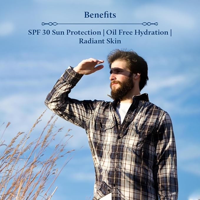 Blue Nectar Coconut Face Cream with SPF 30 Sunscreen for Men | Plant Based Oil Free Moisturizer for Face with Vitamin E |Sunscreen for Oily, Dry & Sensitive Skin (16 Herbs, 1.76 FlOz)-GlimoraGlow