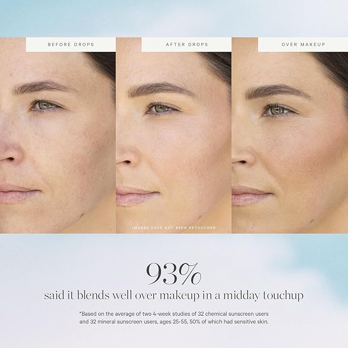 KORA Organics Silky Sun Drops, Mineral Sunscreen Serum SPF 30 with Reef-Safe Non-Nano Zinc Oxide, UVA/UVB Protection, Certified Organic, Cruelty Free, 1.01 oz-GlimoraGlow