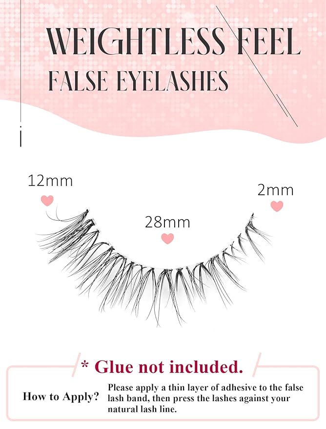Natural Lashes Mink Natural Eyelashes False Eyelashes Natural Look False Lashes Wispy Eye Lashes Cat Eyelashes Fake Lashes KD292-GlimoraGlow