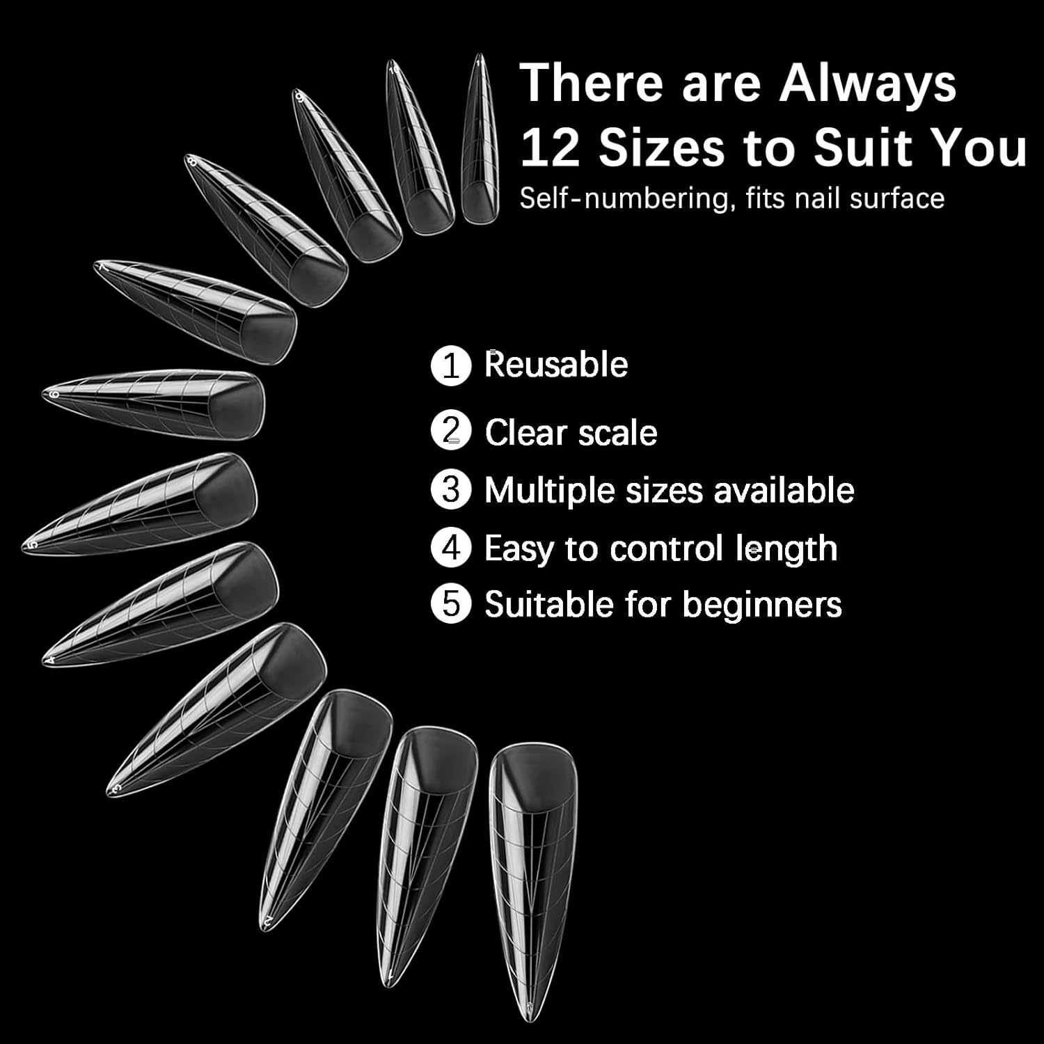 120 Pcs Poly Extension Gel Dual Nail Forms Nail Molds With Scale Builder Coffin Nail for Gel Manicure Nail Art Design Salon DIY at Home (Long Water Drop Dual Nail Forms Set)-GlimoraGlow