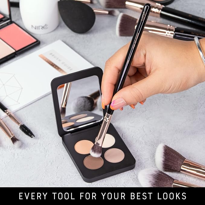 Niré Beauty 15piece Award Winning Professional Makeup Brush Set: Vegan Makeup Brushes with Case, Makeup Sponge, Brush Cleaner, Guide, Gift Box-GlimoraGlow
