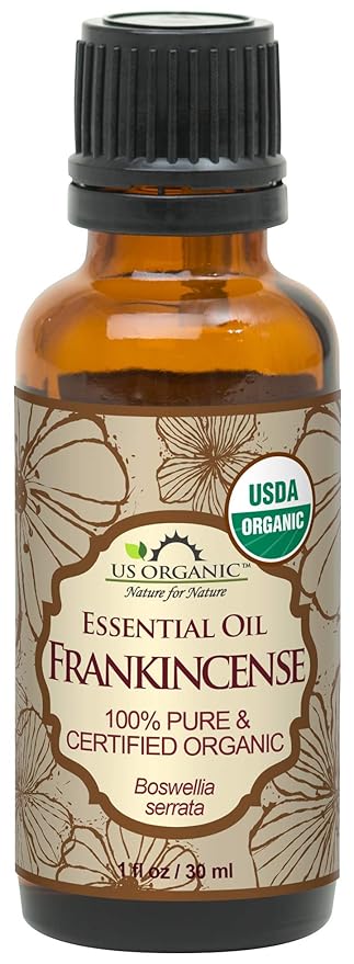US Organic 100% Pure Frankincense Essential Oil, USDA Certified Organic, Steam Distilled, Boswellia serrata, Sourced from India, Topically or in Diffuser, Perfect for Aging Skin (30 ml)-GlimoraGlow