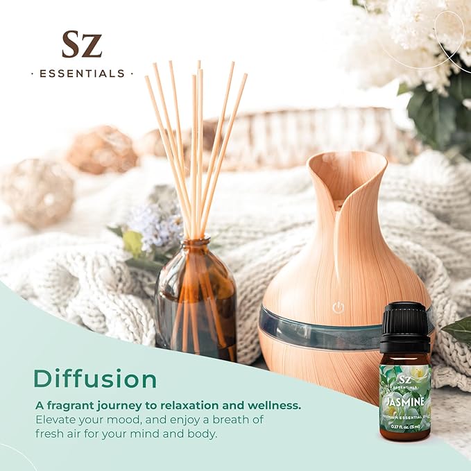 Jasmine Absolute Essential Oil – 100% Pure & Undiluted – 4 Jasminum Species – Divine Floral & Exotic Scent! – Aromatherapy & Natural Perfumery - Therapeutic Grade & Vegan – 0.17oz (5mL)-GlimoraGlow