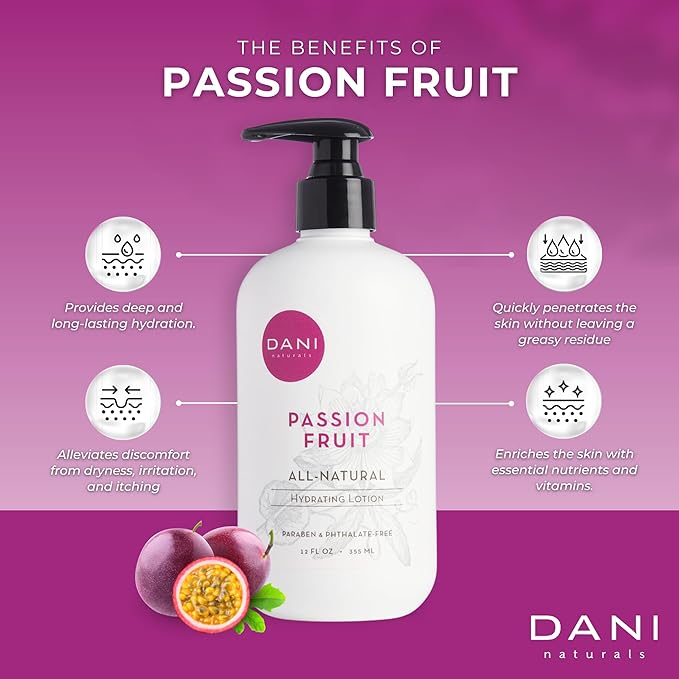 Naturals Hand & Body Lotion - Juicy Passion Fruit Scented, Deep Hydration for Dry & Dull Skin with Shea Butter, Aloe Vera & Vitamin E, Vegan, Paraben-Free, 12 Oz-GlimoraGlow