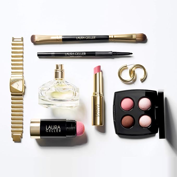 LAURA GELLER NEW YORK Dual-Ended Eyeshadow Brush - Domed Shader & Blending Brush for Baked and Pressed Eyeshadow Application - All Over Eye Makeup Brush-GlimoraGlow